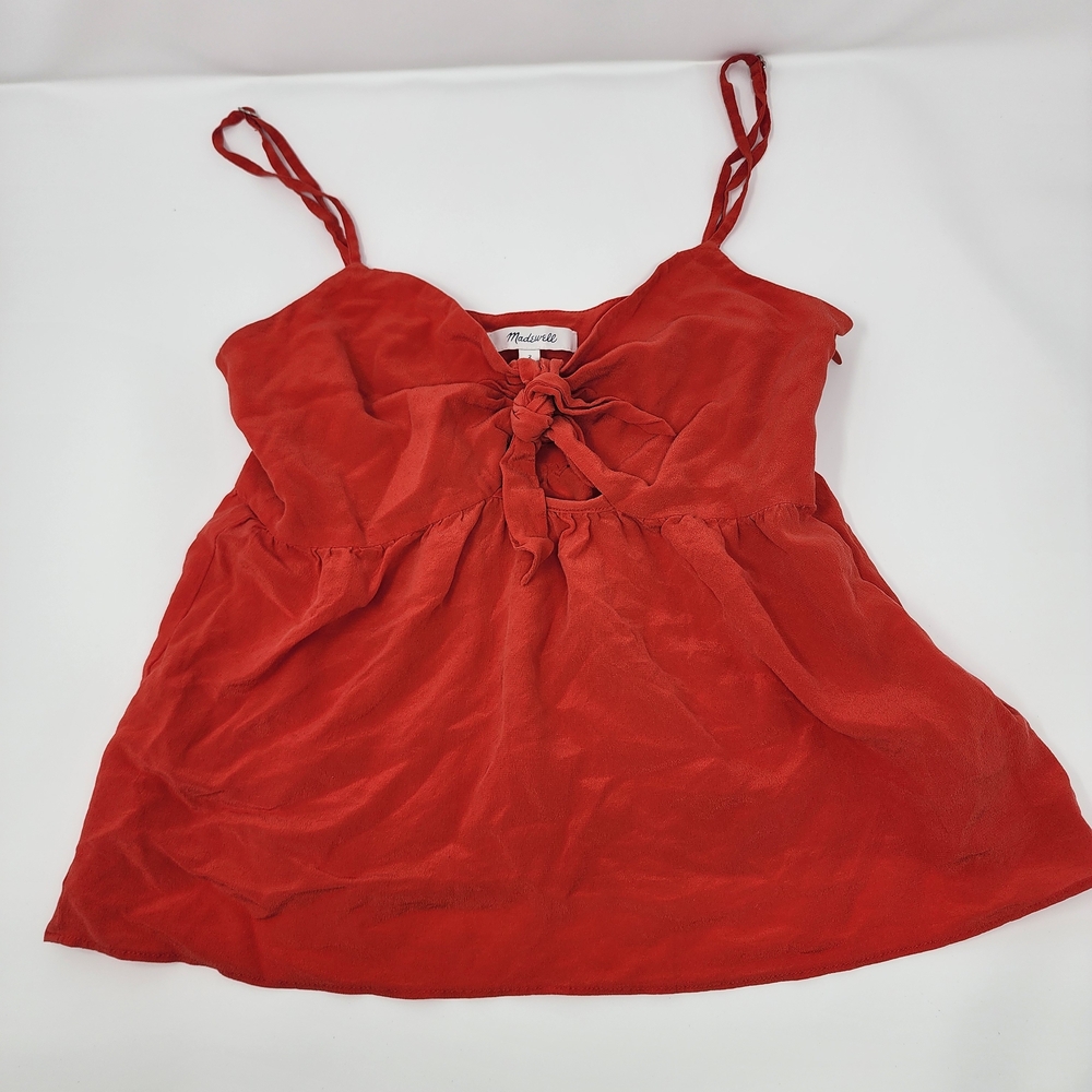 Madewell Red Tank Top with Front Tie